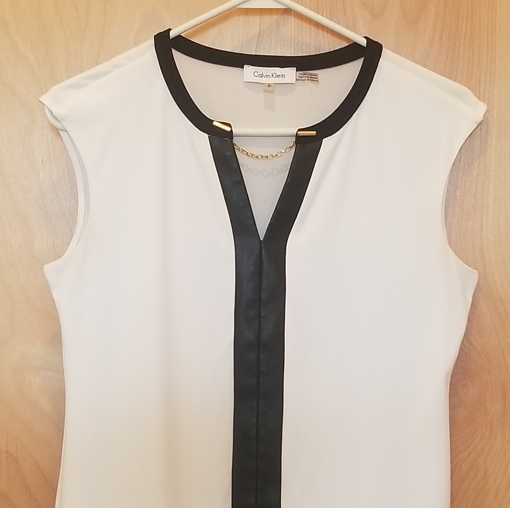 Calvin Klein chain + faux leather shell